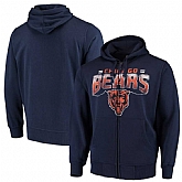 Men's Chicago Bears G III Sports by Carl Banks Perfect Season Full Zip Hoodie Navy,baseball caps,new era cap wholesale,wholesale hats